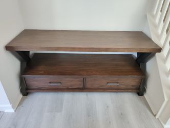 Metal and wood TV stand