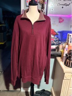 NWOT Van Heusen Burgundy Quarter Zip Sweater- L