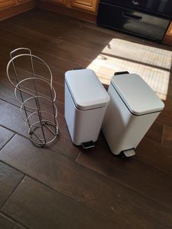 Small Trash Cans & Metal Toilet Paper Holder (location in description)