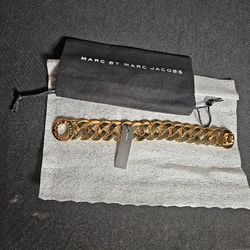 Marc By Marc Jacobs Goldtone Katie Logo Link Bracelet - with dustbag