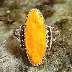 Sterling Silver Southwestern Spiny Oyster Ring Size9