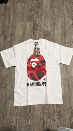 White And Red Bape T Shirt Size Small
