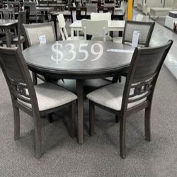 Brand New Gray 5-Pc Dining Set ✅ No Tax ✅