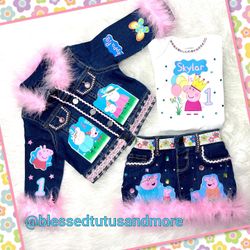 Peppa Pig Denim Outfit (READ PLEASE-LEER DETALLES)