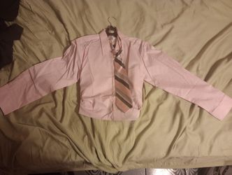 Size 12 Pink Shirt And Tie For Little Boys