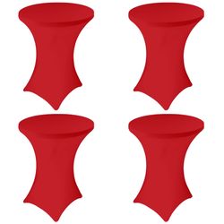 4 Pack Spandex Stretch Tablecloth - 32x43 Inch Square Corners, Fitted High Top Table Cloth For Cocktail, Bar, Weddings, Birthday, Banquet, Outdoor Par