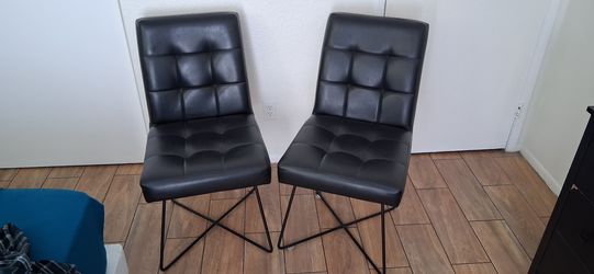 Black leather chairs