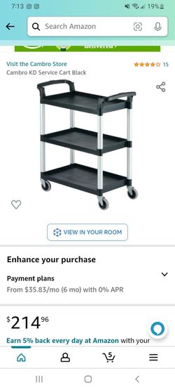 Cambro KD Service Cart Black
