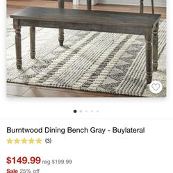 The Burntwood Dining Bench 