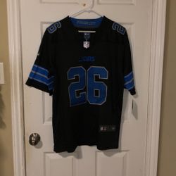 Men’s Nike Jahmyr Gibbs Black & Blue Detroit Lions Jersey Size: Small 