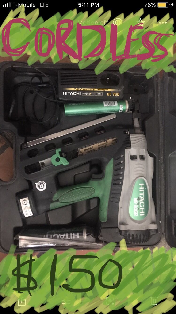 Hitachi cordless nail gun