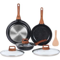 Nonstick Ceramic Frying Pans Skillets Set with Lids (New in Box)