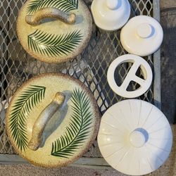 Various Ceramic Lids/ Maybe Broken Ceramic Craft?