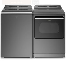 Whirlpool Smart Side-by-Side Washer & Dryer Set with Top Load Washer and Electric Dryer in Chrome Shadow  A Few Scratches On Sides From Moving 