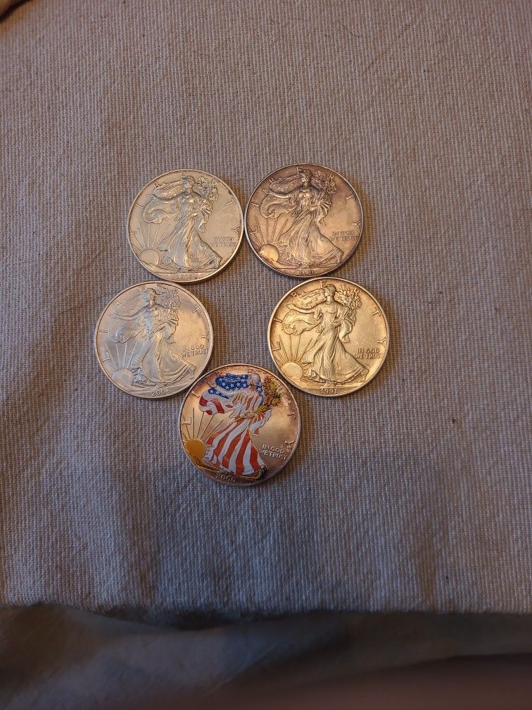 Silver Eagles, 5 Coins