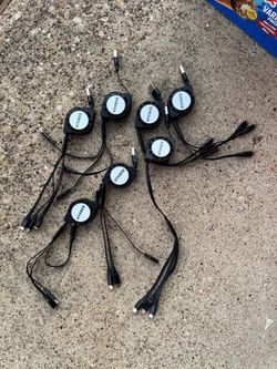 Lot Of 7 Multi Charging Cable,Retractable USB A to 3 in 1 3.3ft, (3.3ft/Gray)
