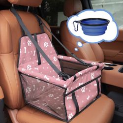 Dog Booster Seat Dog Car Seat Puppy Portable with Clip-On Safety Leash and PVC Support Pipe, Anti-Collapse Sturdy Car Seats