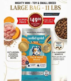– 60% OFF – $25 Premium Solid Gold Mighty Mini Small Breed Dog Food (Chicken, Chickpea & Pumpkin) 🐶