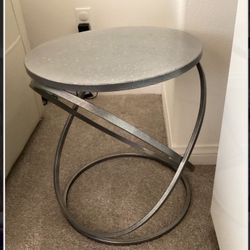 Steel And Stone End Table
