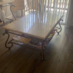 Granite Coffee Table & Side Table - GREAT CONDITION