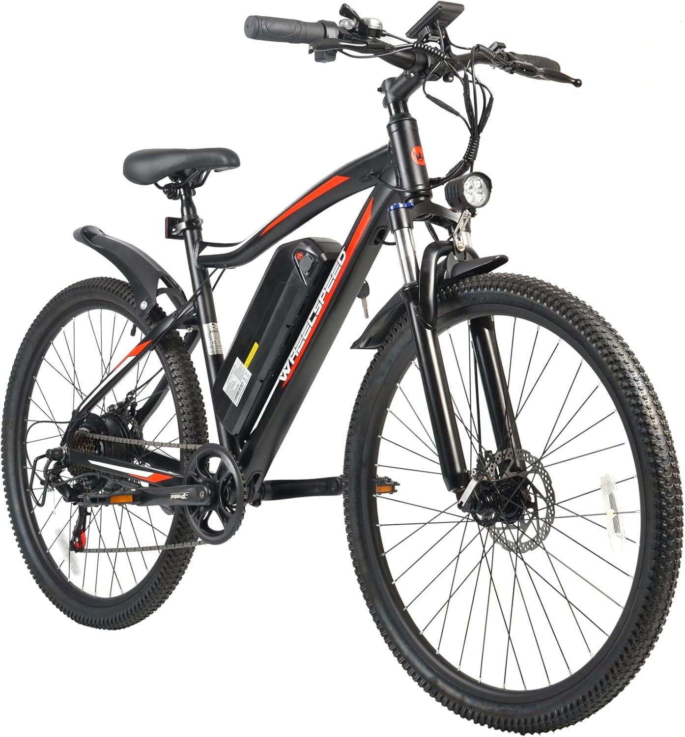 Wheelspeed Electric Bike 27.5", 500W Motor Adults Electric Bicycle, 56 Miles Range & 20 MPH Electric Mountain Bike with Lockable Suspension, 7-Speed C