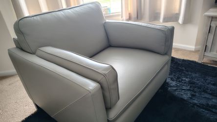 Chaise lounge couch, chair and ottoman,leather