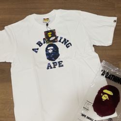 White Blue Bathing Ape T Shirt 