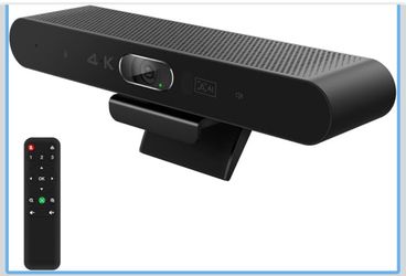 4K Pro Audio and Video Conference Room Camera with Remote Control for Windows TV, AI-Powered HD Webcam with Microphone & Speaker for Desktop Computer/