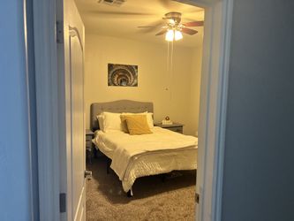 Queen Tufted Grey Bed Frame