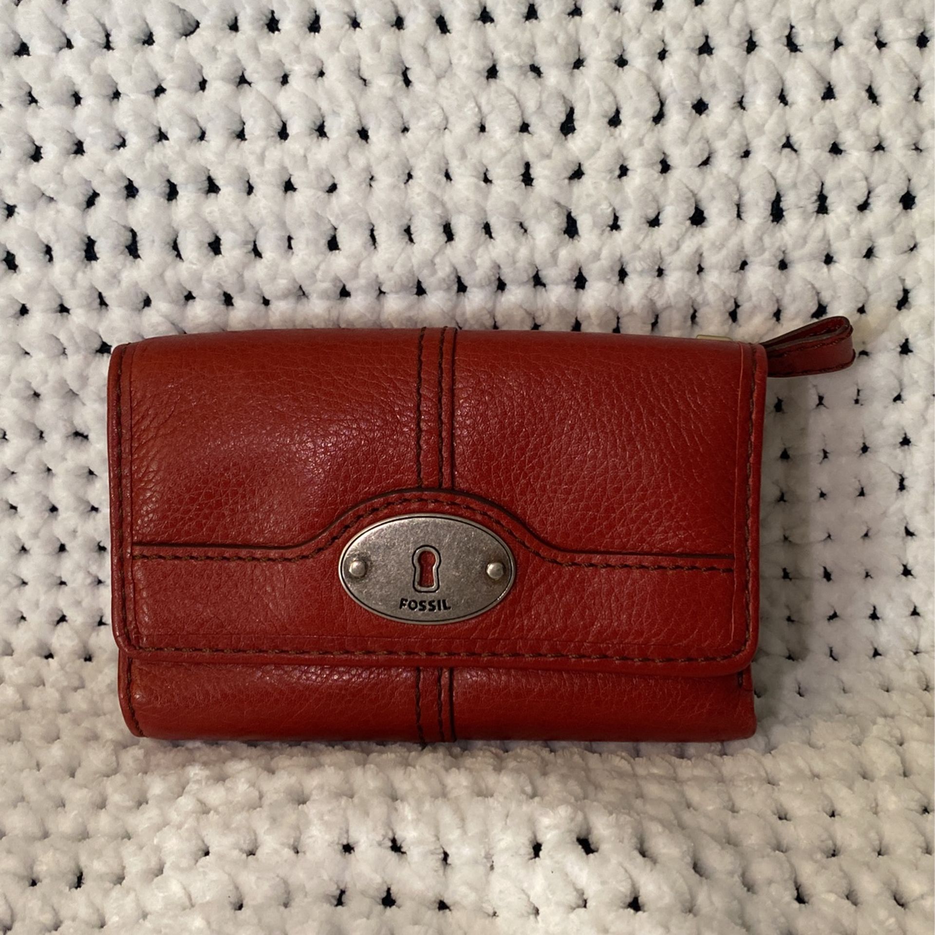Red Fossil Wallet 