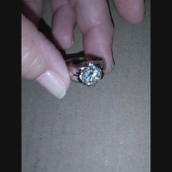 MENS 2 CT SILVER GENUINE MOISSANITE RING SIZE 8.5