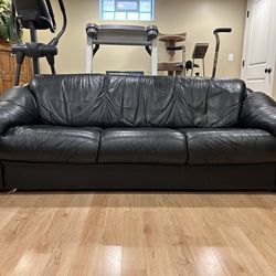 Natuzzi Black Leather Couch