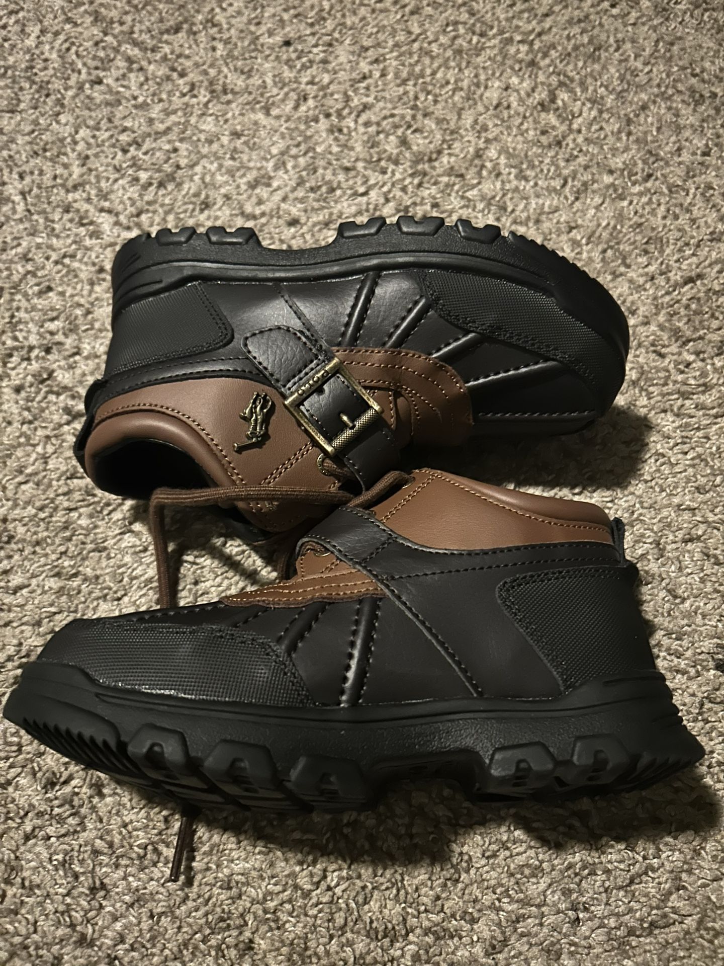 POLO RALPH LAUREN Boy's Size 13 DOVER Buckle Lace Up Rubber Brown Chukka Boots