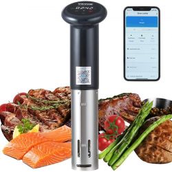 VEVOR Sous Vide Machine, Bluetooth Wi-Fi Connect App Control Sous Vide Cooker, 1200W Immersion Circulator, Digital Display Control, 86-203℉ Temperatur