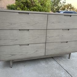 Gray Solid Wood High End Modern Dresser Chest of Drawers Furniture Excellent Condition Originally $3,500
