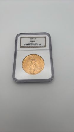 1924 $20 St. Gaudens Double Eagle With Motto NGC MS64