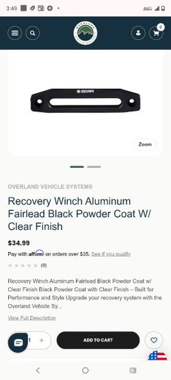 Winch Aluminum Fairlead Black Powder Coat