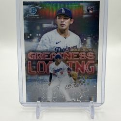 2025 Bowman Baseball Roki Sasaki Greatness Loading Dodgers Rookie Card