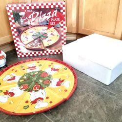 Costco Certified International 7 Piece Pizza Plate Chef Dishes Set