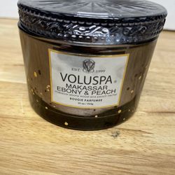 Makassar Ebony And Peach Candle