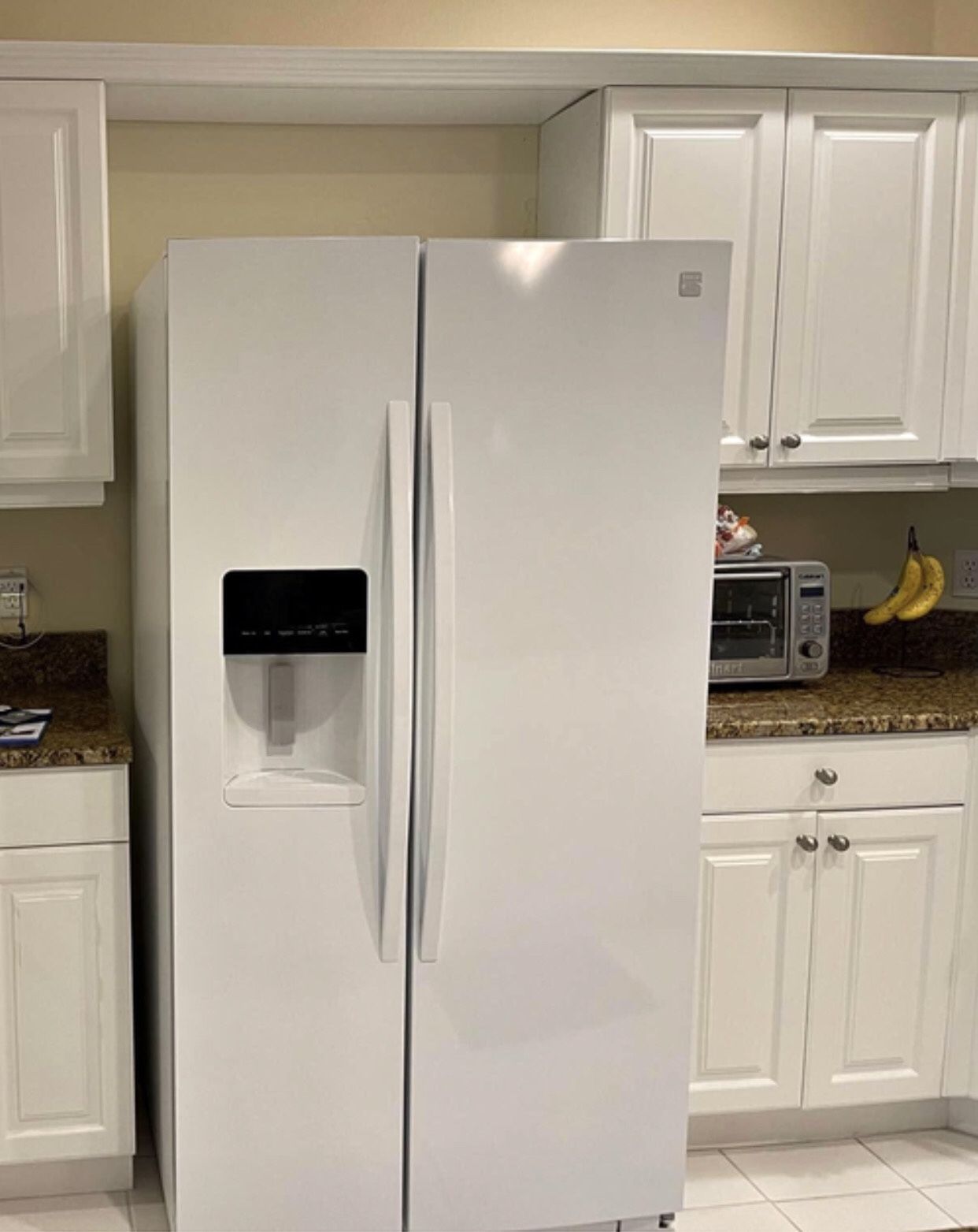 White side-by-side fridge