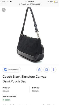 Coach, Bags, Coach Pochette Shoulder Bag Black Leather Canvas