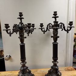 “Pair of Ornate Candelabras – Vintage Style Candle Holders (Set of 2)