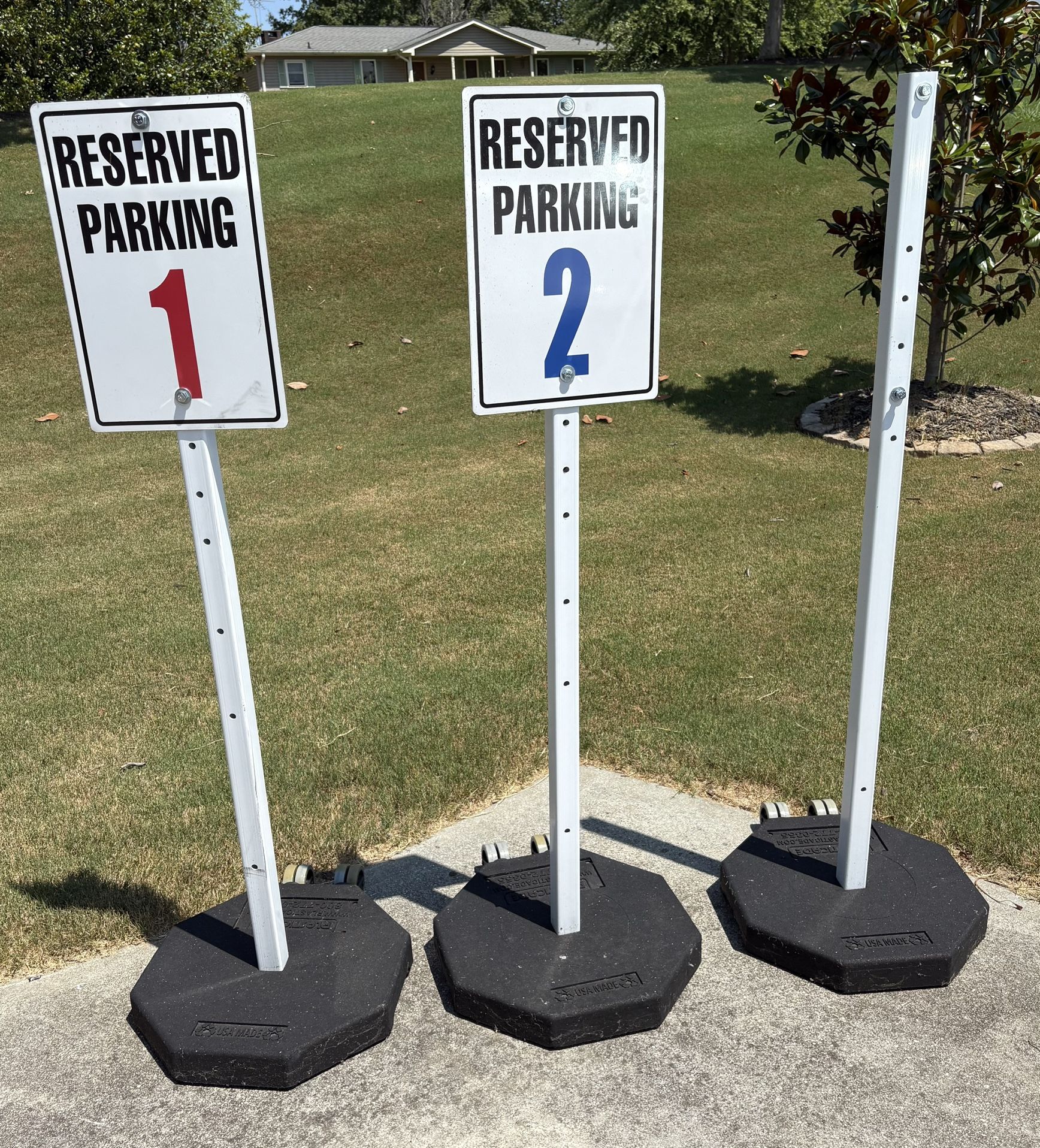 Sign Base with Wheels and 60” Post, Rubber