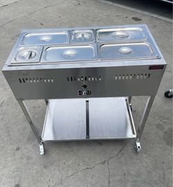 Propane Steamer Cart with 4-1/3 Trays and 2-1/6 Trays