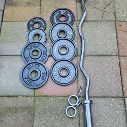 Olympic Curl Bar. Weight Set