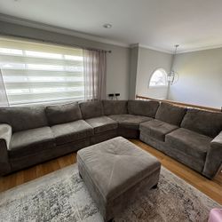 Five Piece Seven Person Couch With Ottoman