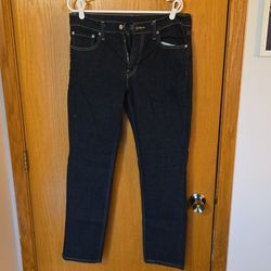 Levi's Straight Dark Blue Denim Jeans Dark Wash 5-Pocket Men