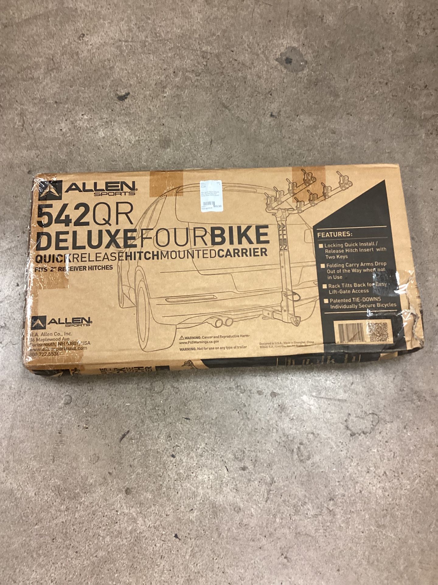 Allen Sports Deluxe 4 Bicycle Hitch Mounted Bike Rack Model 542QR