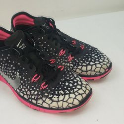 Nike Free 5.0 TR Fit 5 Womens Size 7.5 Running Shoe Sneaker Black Hot Pink 